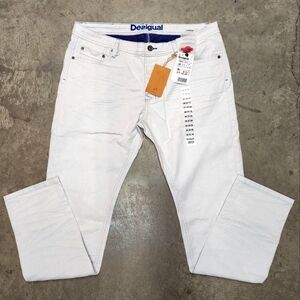 Desigual Mens Light Blue Designer Jeans  Size 38 Slim Fit NWT